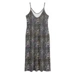 Indian Boho Elephant Pattern Print Jersey Midi Cami Dress