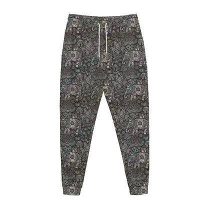 Indian Boho Elephant Pattern Print Jogger Pants
