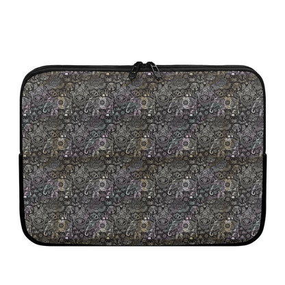 Indian Boho Elephant Pattern Print Laptop Sleeve