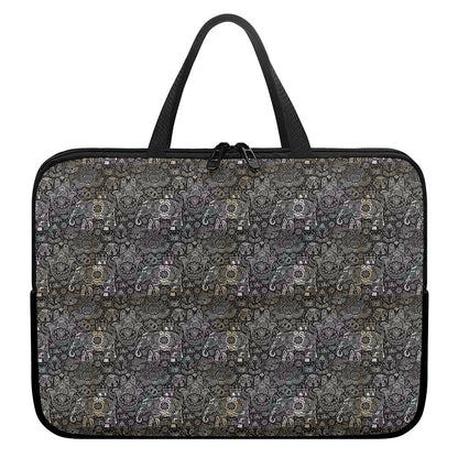 Indian Boho Elephant Pattern Print Laptop Sleeve With Handle