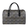 Indian Boho Elephant Pattern Print Leather Duffel Bag