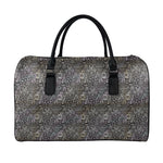 Indian Boho Elephant Pattern Print Leather Duffle Bag