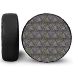Indian Boho Elephant Pattern Print Leather Spare Tire Cover
