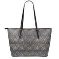Indian Boho Elephant Pattern Print Leather Tote Bag With Zipper