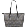 Indian Boho Elephant Pattern Print Leather Tote Bag