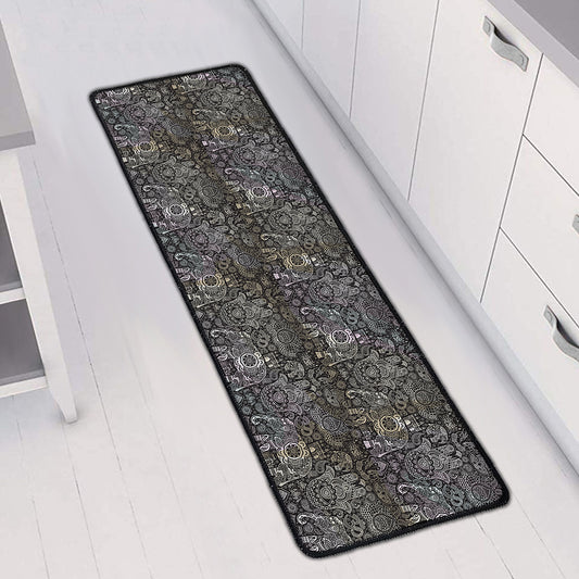 Indian Boho Elephant Pattern Print Long Kitchen Mat