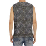Indian Boho Elephant Pattern Print Men's Fitness Tank Top
