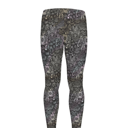 Indian Boho Elephant Pattern Print Men's leggings