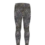 Indian Boho Elephant Pattern Print Men's leggings
