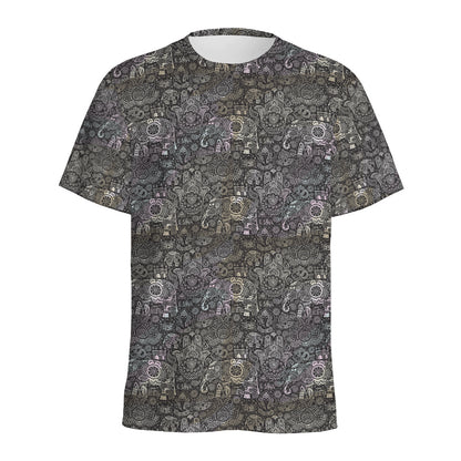 Indian Boho Elephant Pattern Print Men's Sports T-Shirt