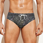 Indian Boho Elephant Pattern Print Men's Swim Briefs