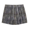 Indian Boho Elephant Pattern Print Mesh Shorts