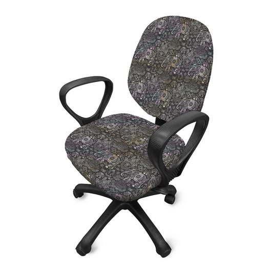Indian Boho Elephant Pattern Print Office Chair Cover