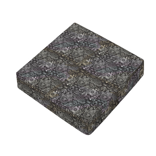 Indian Boho Elephant Pattern Print Outdoor Seat Cushion Cover