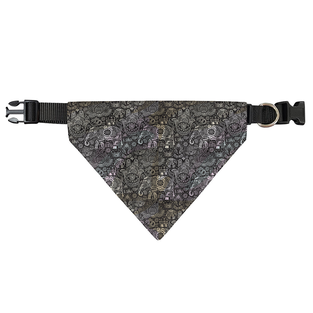 Indian Boho Elephant Pattern Print Over The Collar Dog Bandana