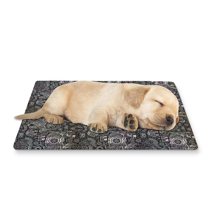 Indian Boho Elephant Pattern Print Pet Cooling Mat Cover