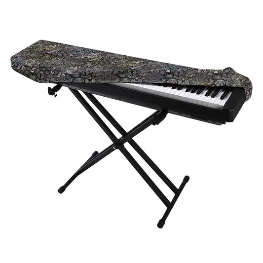 Indian Boho Elephant Pattern Print Piano Keyboard Cover