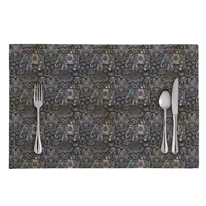 Indian Boho Elephant Pattern Print Placemat