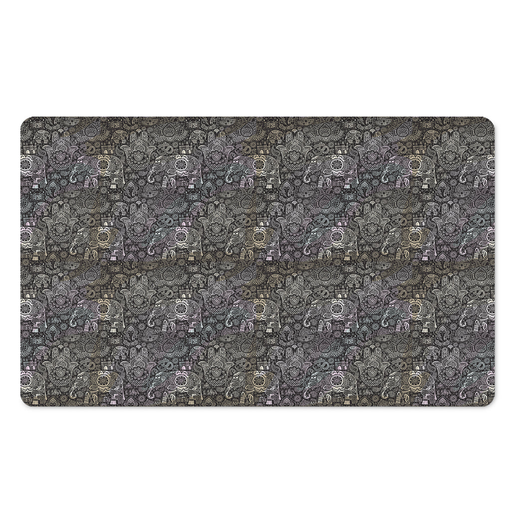 Indian Boho Elephant Pattern Print Polyester Doormat