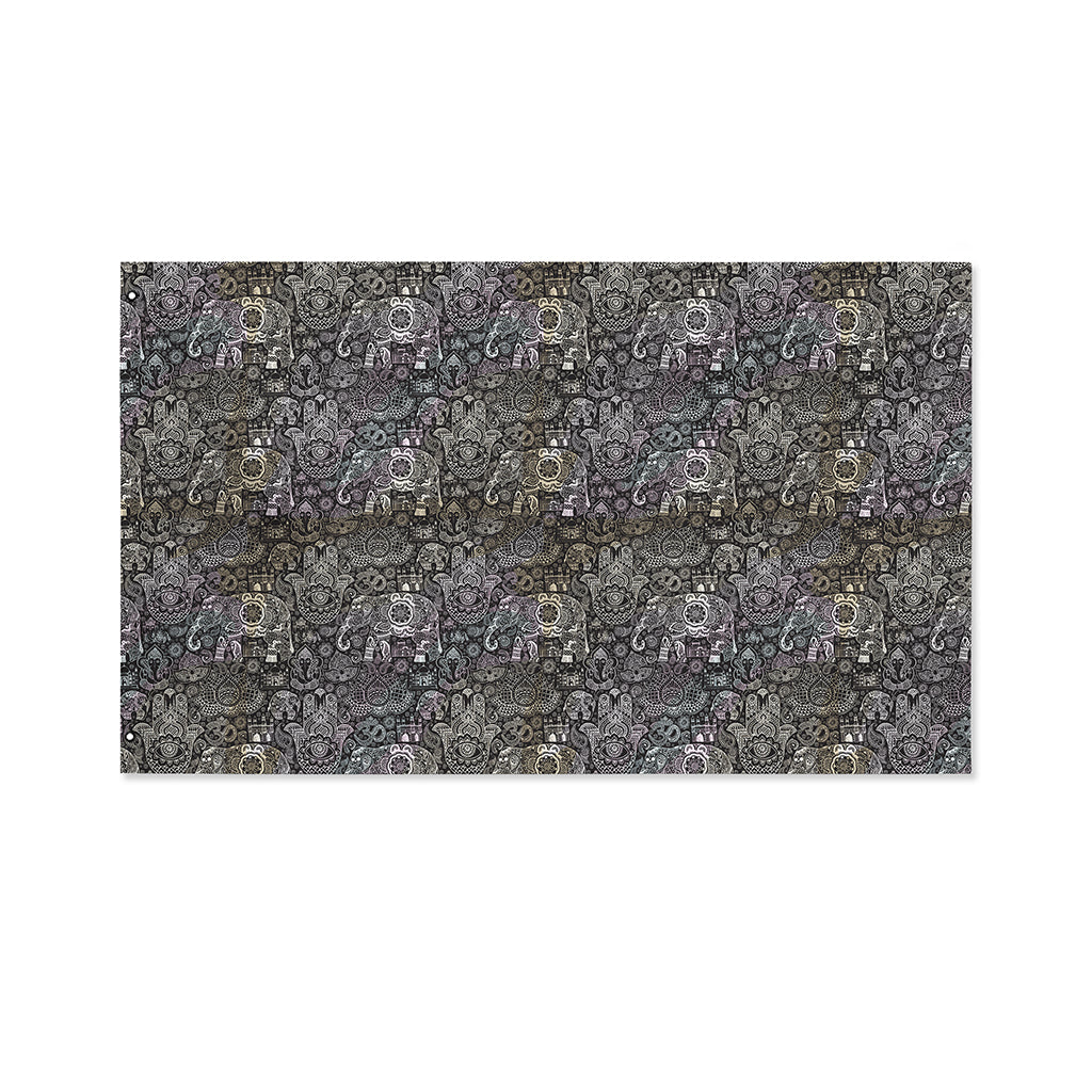 Indian Boho Elephant Pattern Print Polyester Flag