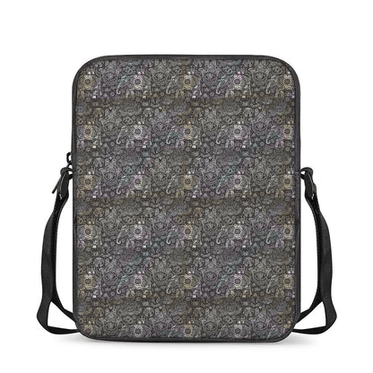 Indian Boho Elephant Pattern Print Rectangular Crossbody Bag