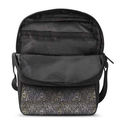 Indian Boho Elephant Pattern Print Rectangular Crossbody Bag