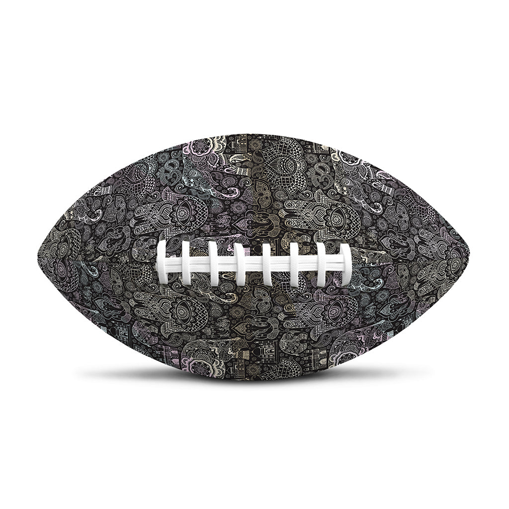 Indian Boho Elephant Pattern Print Rugby Ball