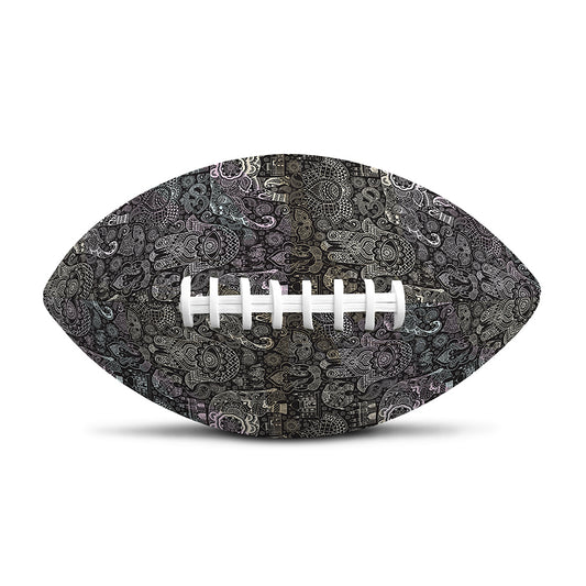 Indian Boho Elephant Pattern Print Rugby Ball