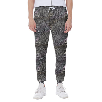 Indian Boho Elephant Pattern Print Scuba Joggers