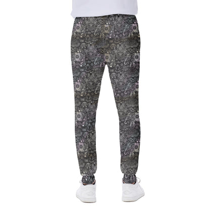 Indian Boho Elephant Pattern Print Scuba Joggers