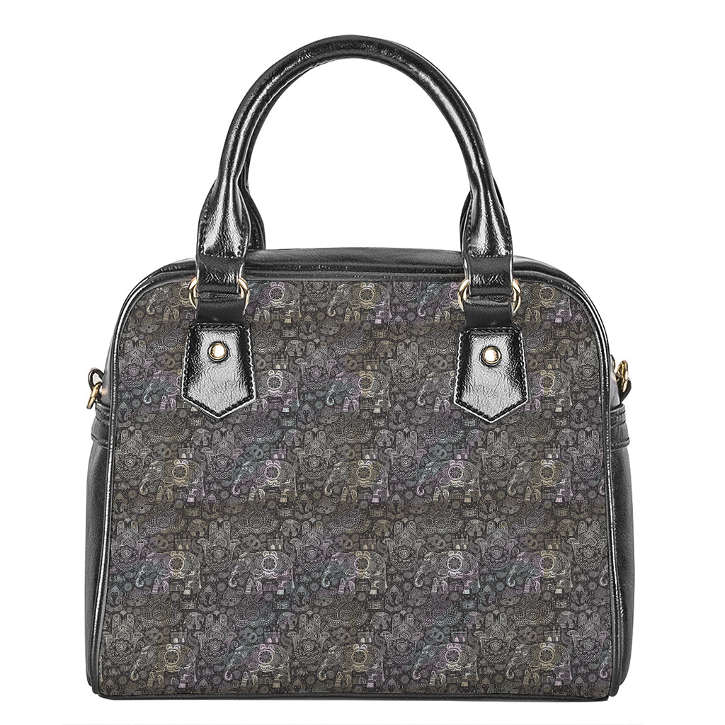 Indian Boho Elephant Pattern Print Shoulder Handbag