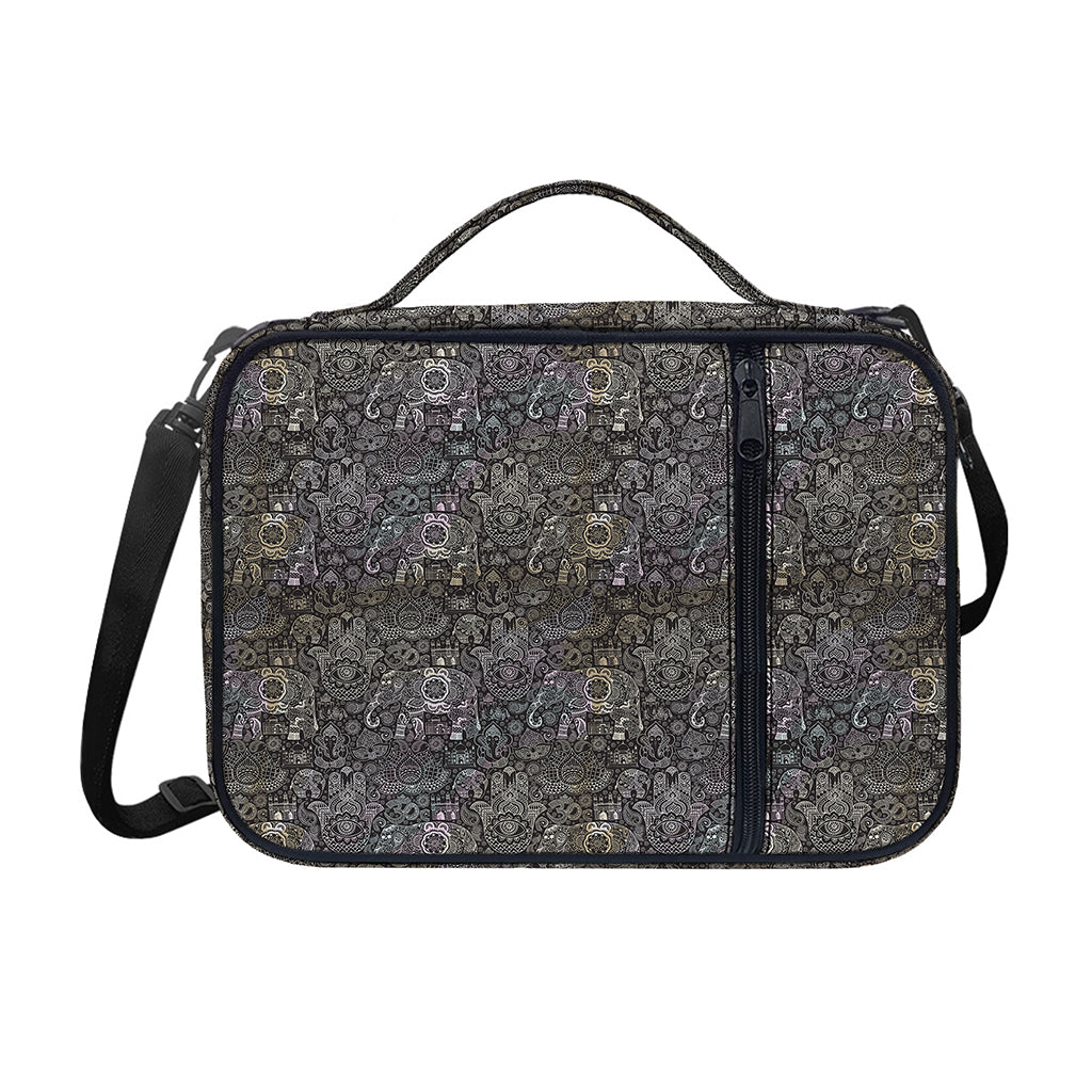 Indian Boho Elephant Pattern Print Shoulder Strap Bible Bag