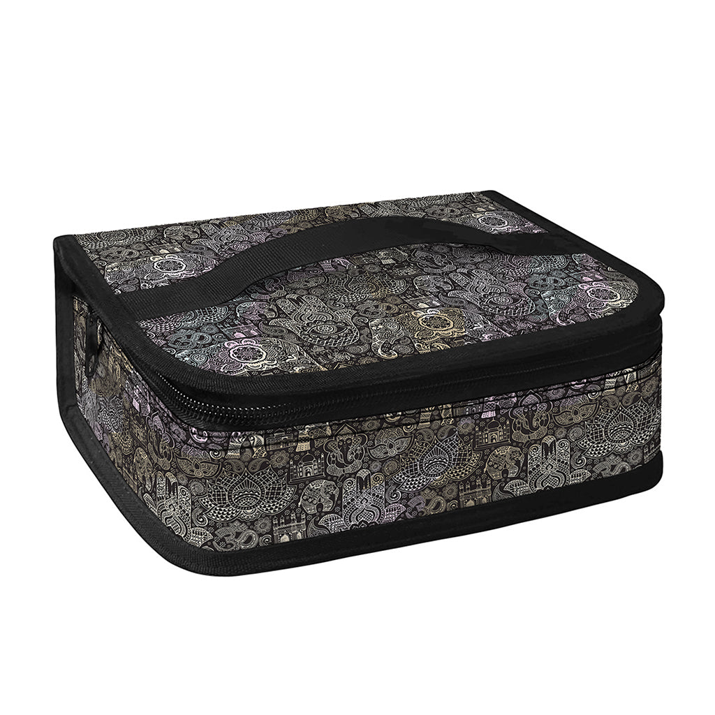 Indian Boho Elephant Pattern Print Small Lunch Bag