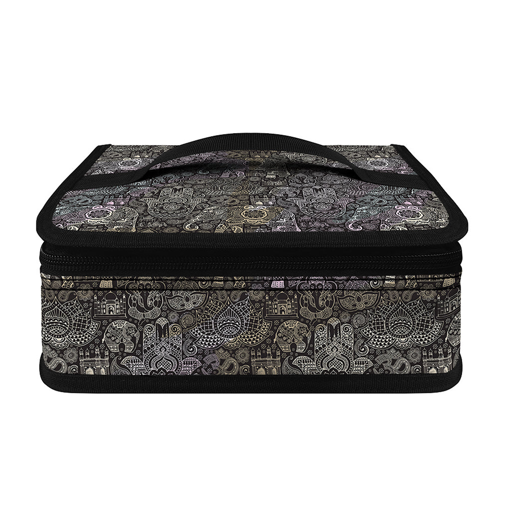 Indian Boho Elephant Pattern Print Small Lunch Bag