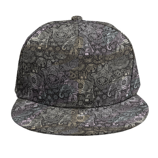 Indian Boho Elephant Pattern Print Snapback Cap