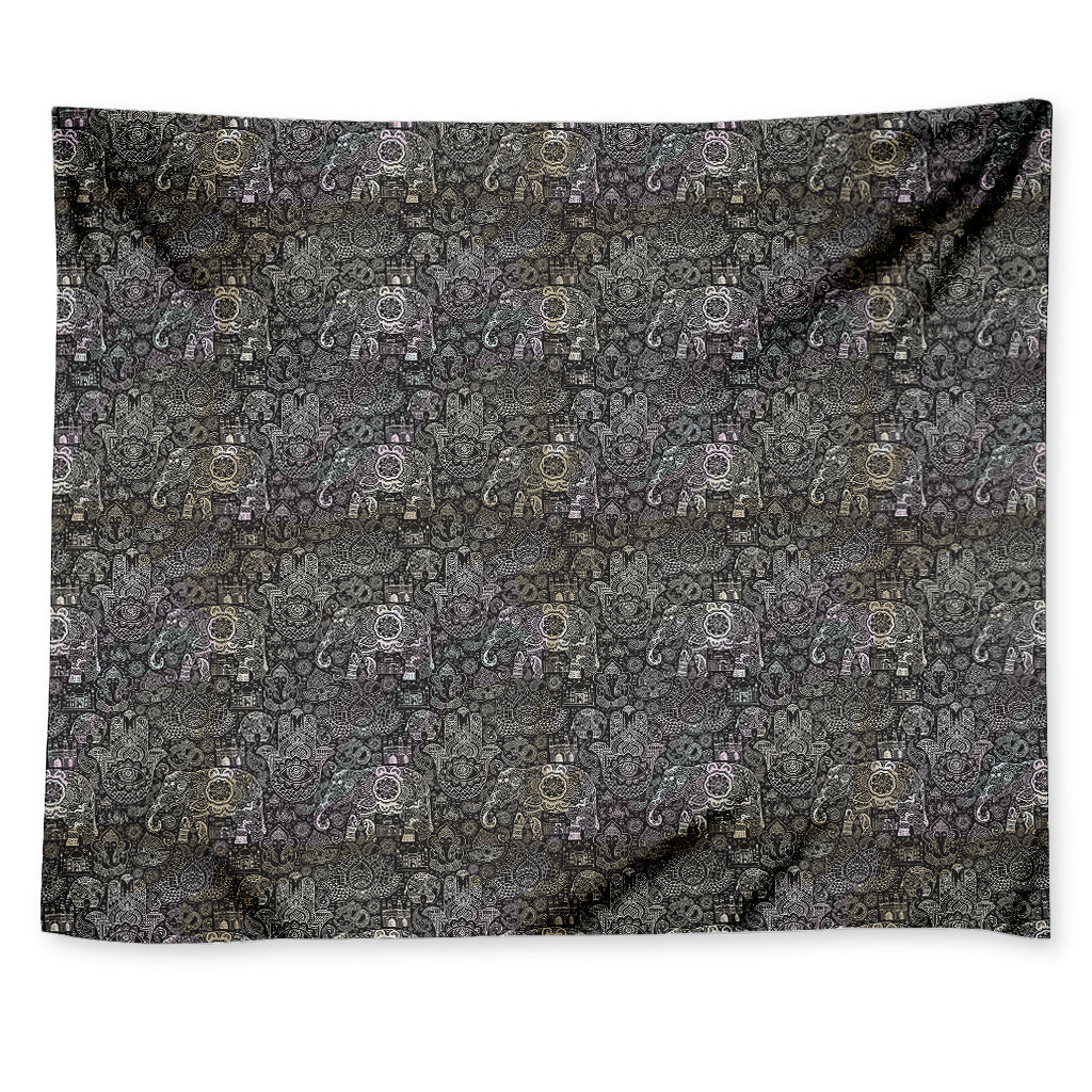 Indian Boho Elephant Pattern Print Tapestry