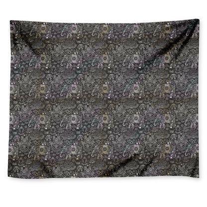 Indian Boho Elephant Pattern Print Tapestry