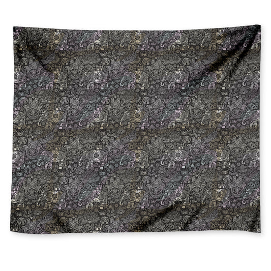 Indian Boho Elephant Pattern Print Tapestry