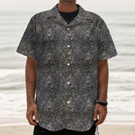 Indian Boho Elephant Pattern Print Textured Short Sleeve Shirt