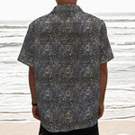 Indian Boho Elephant Pattern Print Textured Short Sleeve Shirt