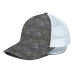 Indian Boho Elephant Pattern Print White Mesh Trucker Cap