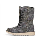 Indian Boho Elephant Pattern Print Winter Boots