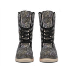 Indian Boho Elephant Pattern Print Winter Boots