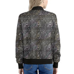 Indian Boho Elephant Pattern Print Women's Bomber Jacket