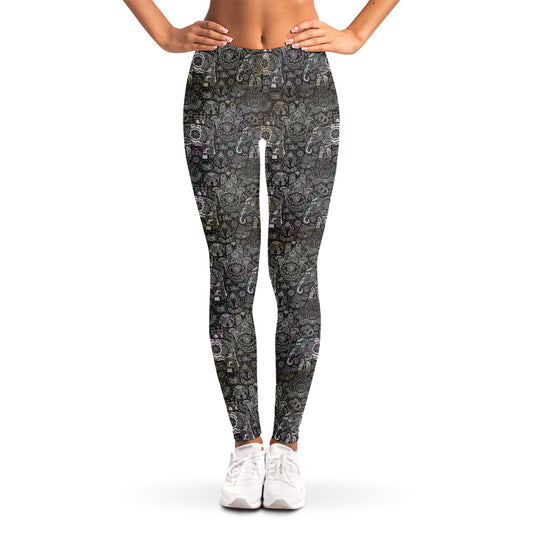 Indian Boho Elephant Pattern Print Women's Leggings