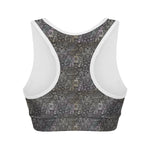 Indian Boho Elephant Pattern Print Women's Sports Bra