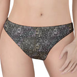 Indian Boho Elephant Pattern Print Women's Thong