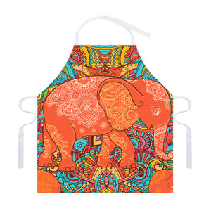 Indian Boho Hippie Elephant Print Adjustable Apron