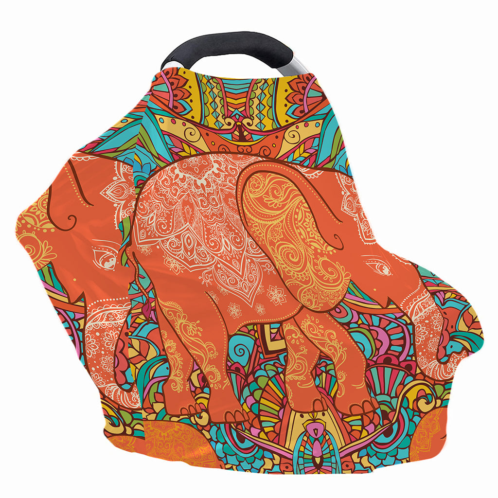 Indian Boho Hippie Elephant Print Baby Seat Cover