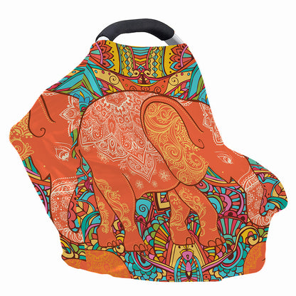 Indian Boho Hippie Elephant Print Baby Seat Cover